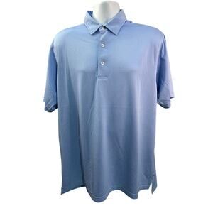 Donald Ross Polo Shirt Mens Medium Blue Performance Logo Golf Active 23x31